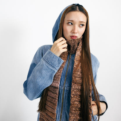 'EKG/PULSE' WASHED INDIGO DENIM ZIP-UP HOODIE