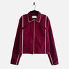 'COURTNEY' BIAS TAPE TWILL JACKET IN WINE