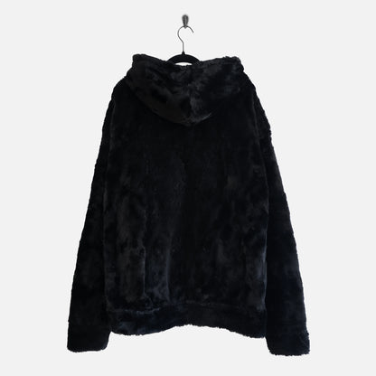 'AMNESIA' OVERSIZED FAUX FUR PULLOVER HOODIE