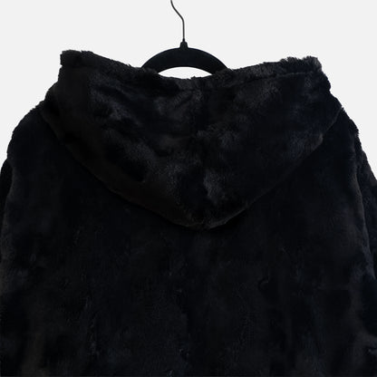 'AMNESIA' OVERSIZED FAUX FUR PULLOVER HOODIE