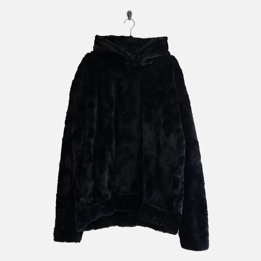 'AMNESIA' OVERSIZED FAUX FUR PULLOVER HOODIE