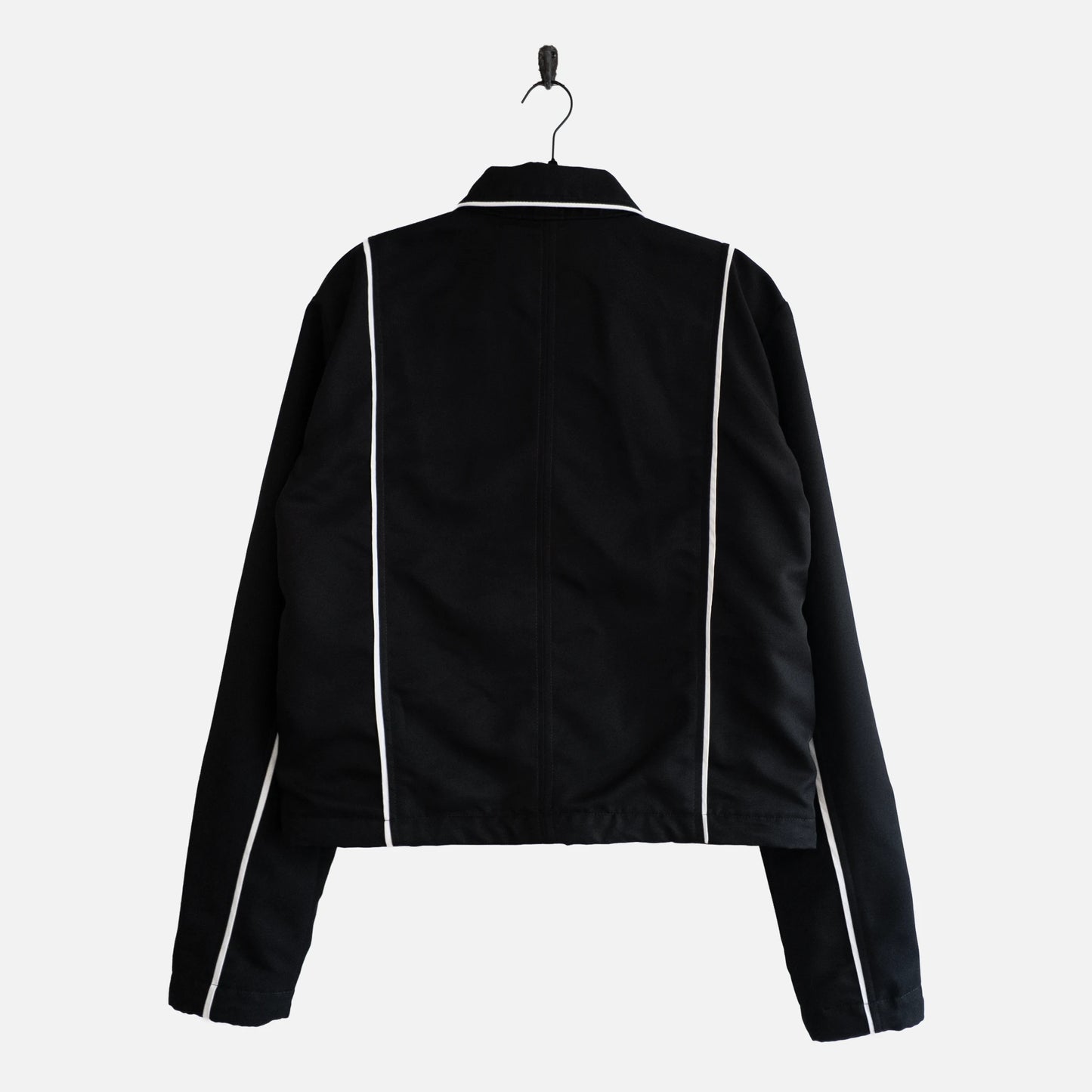 'COURTNEY' BIAS TAPE TWILL JACKET IN BLACK
