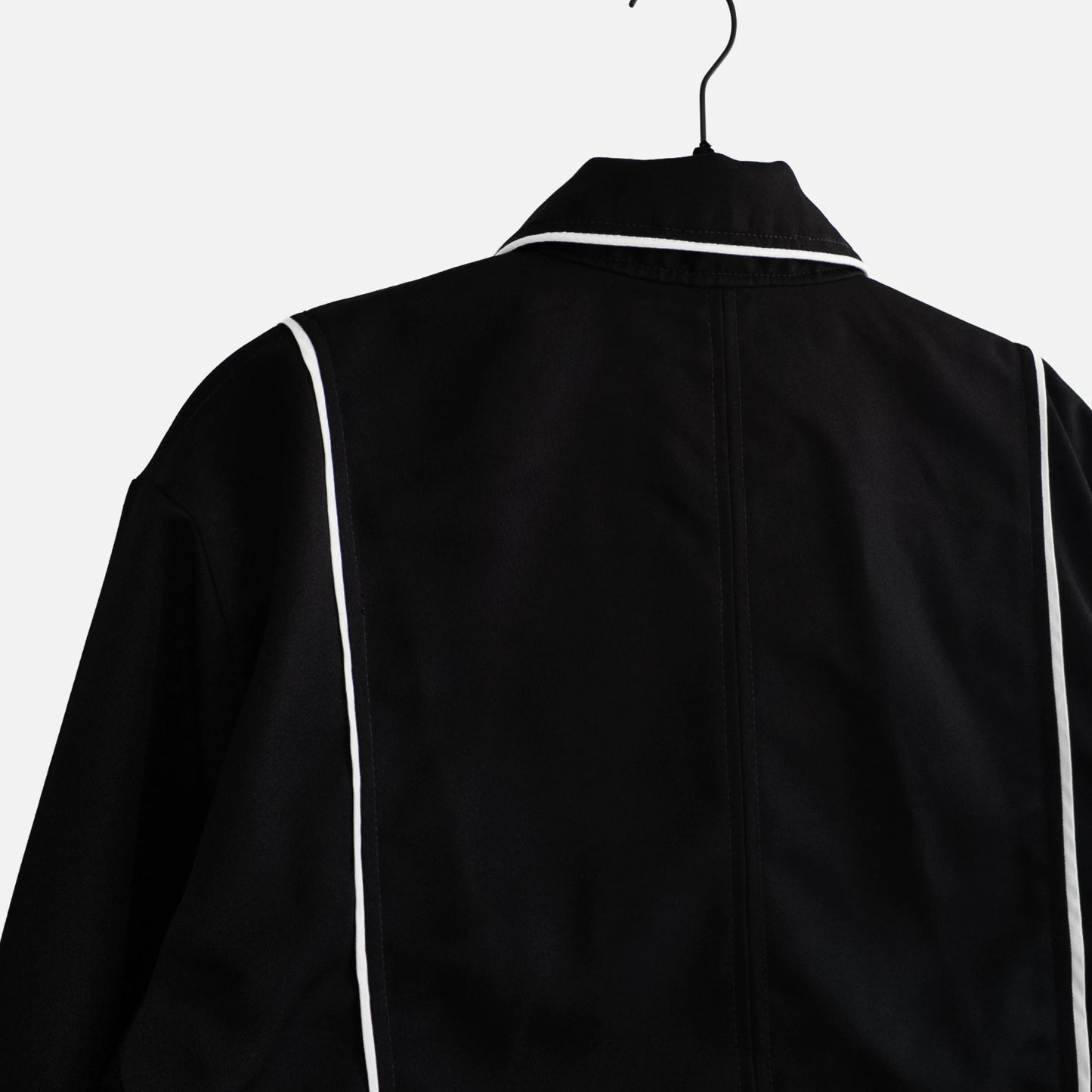 'COURTNEY' BIAS TAPE TWILL JACKET IN BLACK