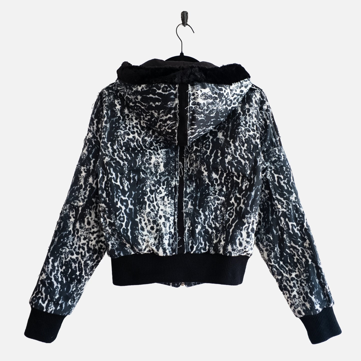 'WITCH HOUSE' JAGUAR PRINT HOODED BOMBER JACKET