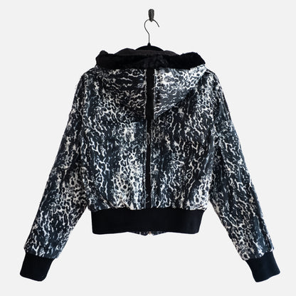 'WITCH HOUSE' JAGUAR PRINT HOODED BOMBER JACKET